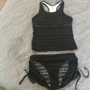 Chic Black Lace Bandeau Set